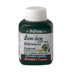 Žen-šen 350 mg + echinacea + leuzea 67 tablet