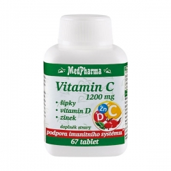 Vitamin C 1200 mg s šípky, vitamin D, zinek, 67 tablet