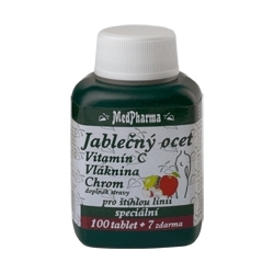 Jablečný ocet + vitamin C + vláknina + chrom 107 tablet
